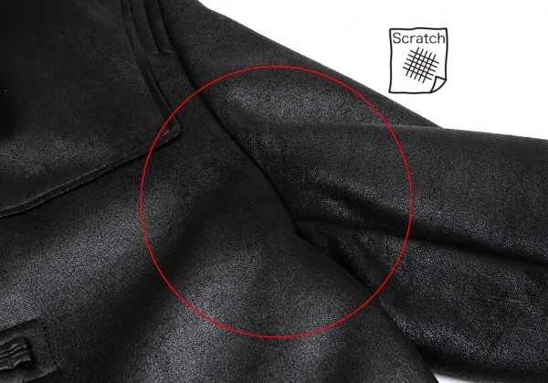 バーバリー ブラックレーベルBURBERRY BLACK LABEL 裏ファークラックシンセティックレザーダッフルコート 黒M K-101963_004