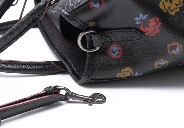 コーチCOACH プリムローズ マルゴーキャリーオール レザー花柄切替バッグ 黒 K-101975_012