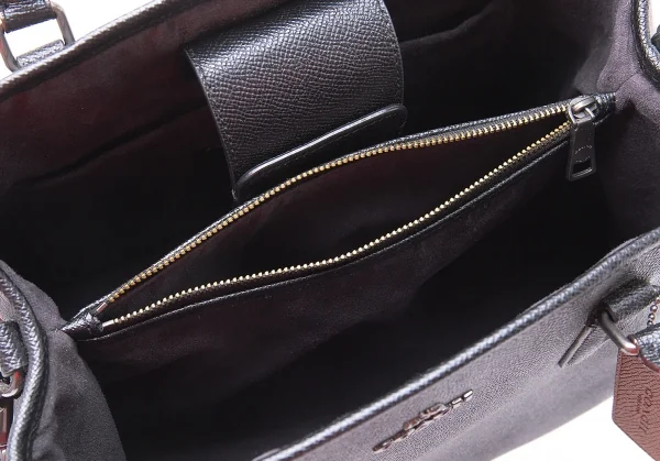 コーチCOACH プリムローズ マルゴーキャリーオール レザー花柄切替バッグ 黒 K-101975_015