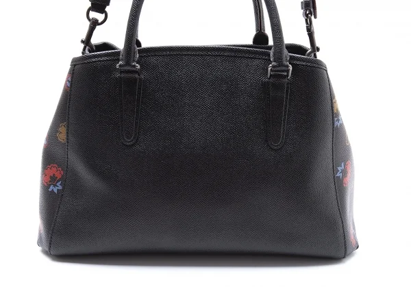 コーチCOACH プリムローズ マルゴーキャリーオール レザー花柄切替バッグ 黒 K-101975_007