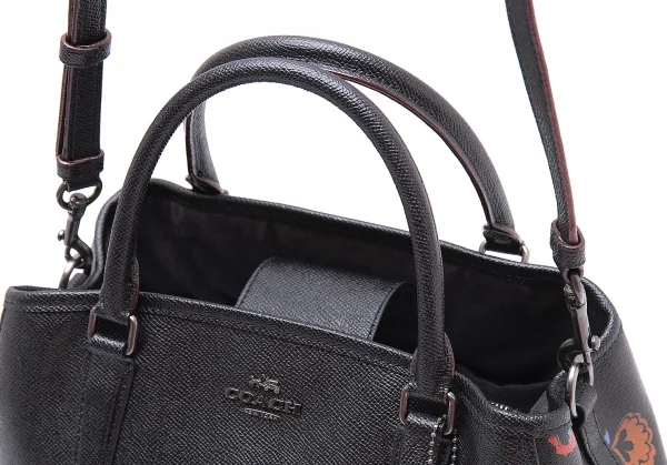 コーチCOACH プリムローズ マルゴーキャリーオール レザー花柄切替バッグ 黒 K-101975_009