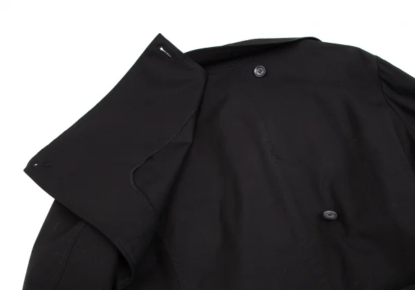 ヨウジヤマモト ノアールYohji Yamamoto NOIR コットン袖レイヤードアシンメトリートレンチコート 黒1 K-101983_015