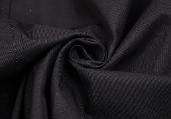 ヨウジヤマモト ノアールYohji Yamamoto NOIR コットン袖レイヤードアシンメトリートレンチコート 黒1 K-101983_018