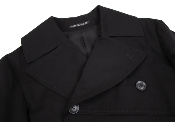 ヨウジヤマモト ノアールYohji Yamamoto NOIR コットン袖レイヤードアシンメトリートレンチコート 黒1 K-101983_004