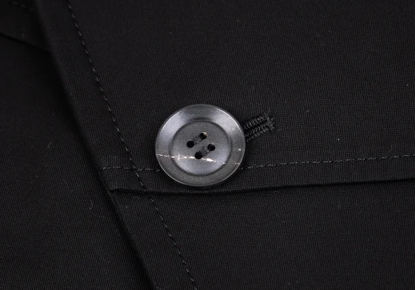 ヨウジヤマモト ノアールYohji Yamamoto NOIR コットン袖レイヤードアシンメトリートレンチコート 黒1 K-101983_005