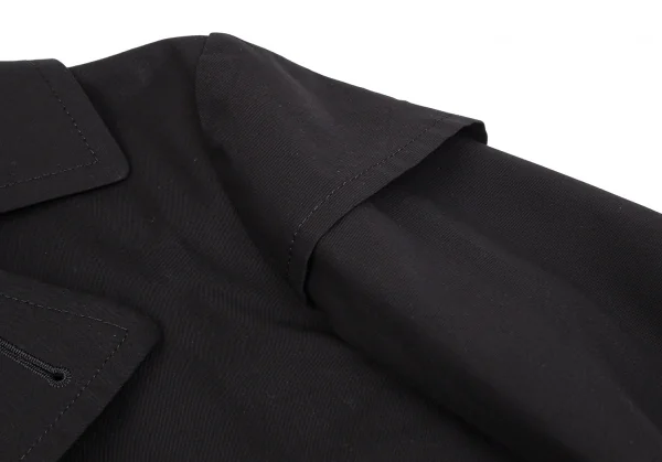 ヨウジヤマモト ノアールYohji Yamamoto NOIR コットン袖レイヤードアシンメトリートレンチコート 黒1 K-101983_007