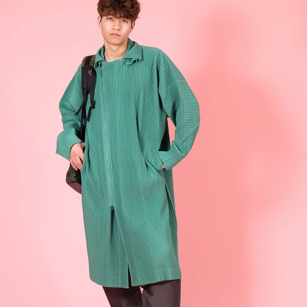 オムプリッセ イッセイ ミヤケHOMME PLISSE ISSEY MIYAKE プリーツダブルジップライダースコート ライトグリーン3 K-102003_014