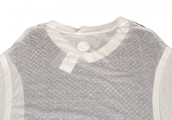 リミフゥLIMI feu Vネックフリンジプリント半袖カットソー オフS K-102011_014