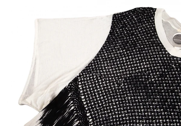 リミフゥLIMI feu Vネックフリンジプリント半袖カットソー オフS K-102011_007