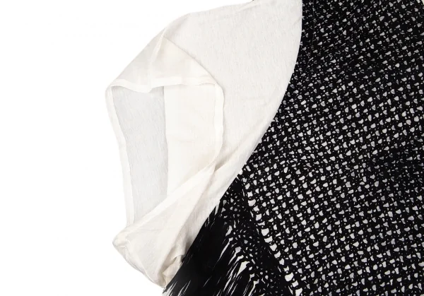 リミフゥLIMI feu Vネックフリンジプリント半袖カットソー オフS K-102011_008