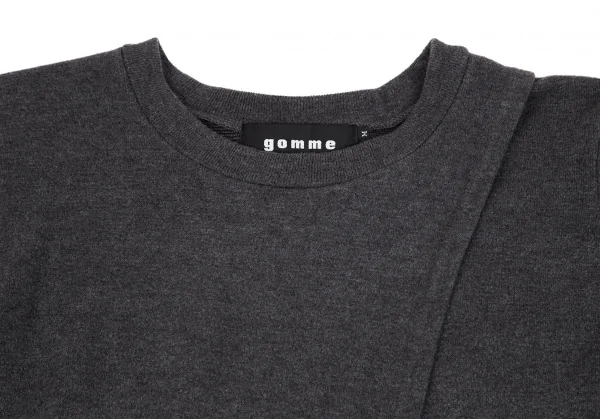 ゴムgomme フロント切替デザインカットソー グレーM K-102020_003