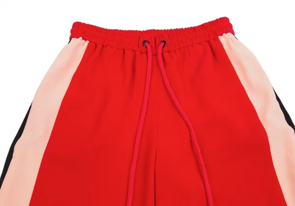 ヴィヴィアンタムVIVIENNETAM ジョーゼットサイドライントラックパンツ 赤黒ベージュ40 K-102029_002