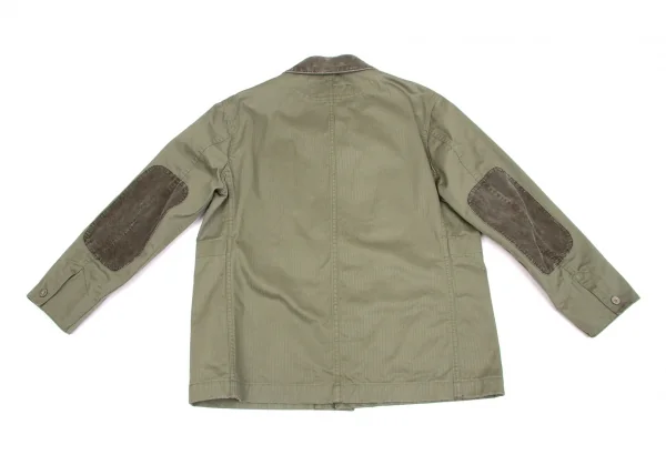 新品!コムデギャルソン オムCOMME des GARCONS HOMME コーデュロイパッチ衿ヘリンボーン柄カバーオール カーキXS K-102039_011