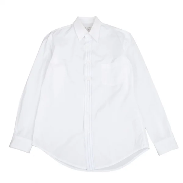 ワイズフォーメンY's for men コットンストライプテープボタンデザインシャツ 白3 K-102048_001