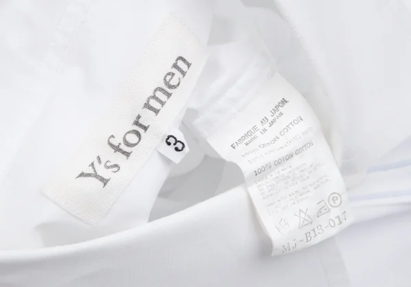 ワイズフォーメンY's for men コットンストライプテープボタンデザインシャツ 白3 K-102048_014