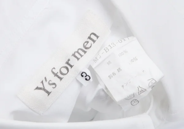 ワイズフォーメンY's for men コットンストライプテープボタンデザインシャツ 白3 K-102048_015
