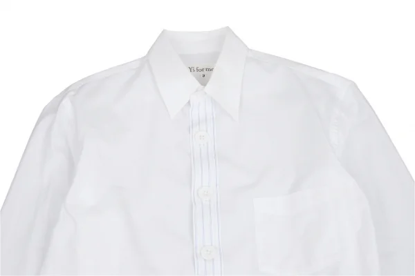 ワイズフォーメンY's for men コットンストライプテープボタンデザインシャツ 白3 K-102048_002