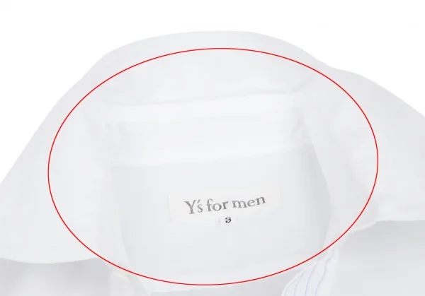 ワイズフォーメンY's for men コットンストライプテープボタンデザインシャツ 白3 K-102048_003