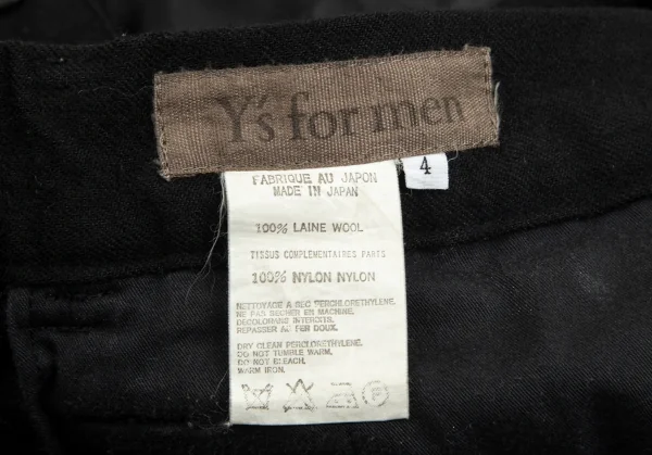 ワイズフォーメンY's for men ウールポケットパイピングワイドパンツ 黒4 K-102059_014