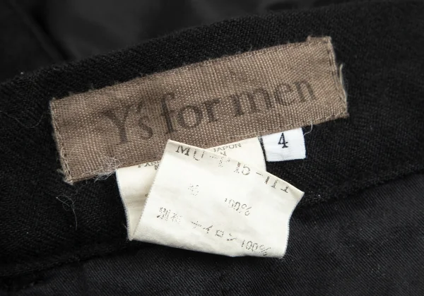ワイズフォーメンY's for men ウールポケットパイピングワイドパンツ 黒4 K-102059_015
