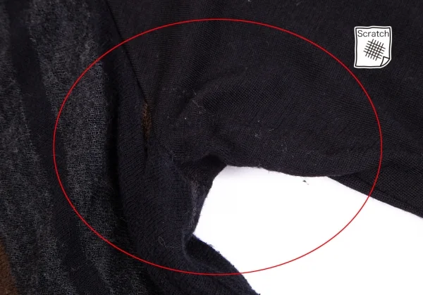 ワイズフォーメンY's for men モヘヤ混ダブルフェイスストライプニットセーター 紺茶グレー3 K-102064_012