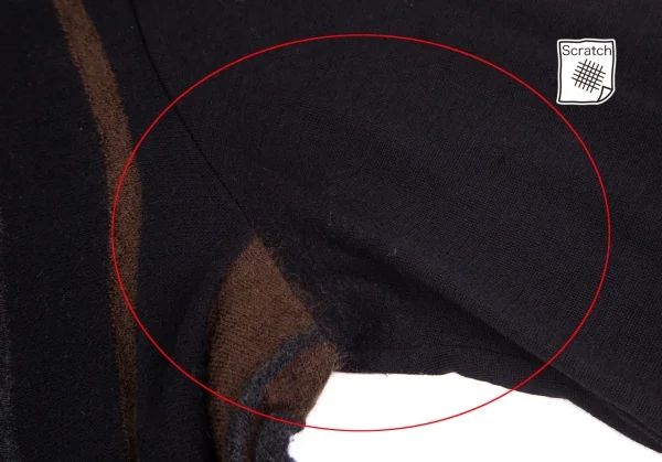 ワイズフォーメンY's for men モヘヤ混ダブルフェイスストライプニットセーター 紺茶グレー3 K-102064_004