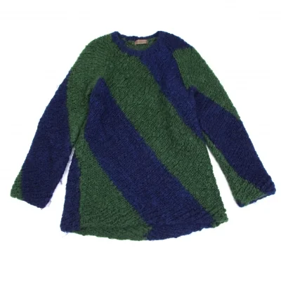 ワイズフォーメンY's for men モヘヤウール配色切替ロングニットセーター