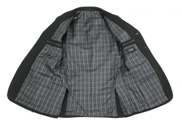 バーバリー ブラックレーベルBURBERRY BACK ABE ウール裏チェックナポレオンジャケット カーキL K-102072_010