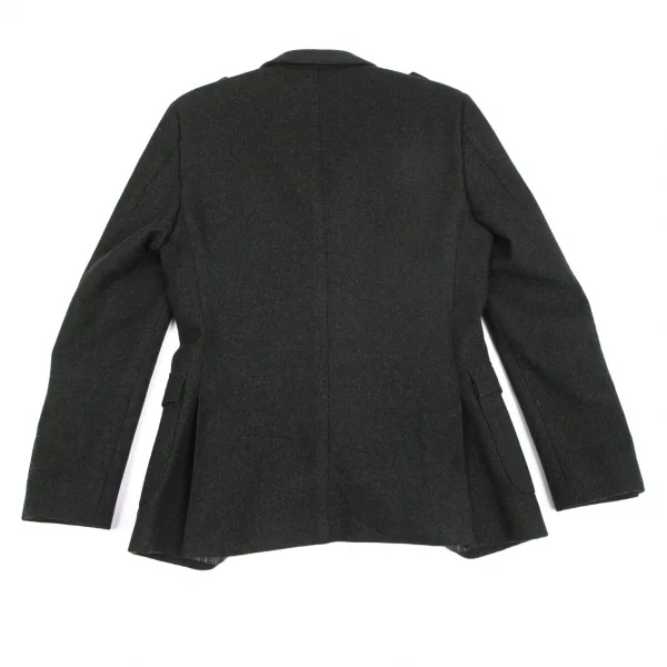 バーバリー ブラックレーベルBURBERRY BACK ABE ウール裏チェックナポレオンジャケット カーキL K-102072_011