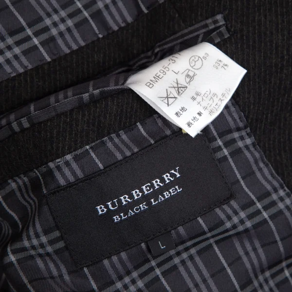 バーバリー ブラックレーベルBURBERRY BACK ABE ウール裏チェックナポレオンジャケット カーキL K-102072_016