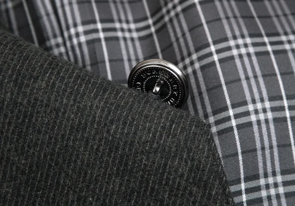 バーバリー ブラックレーベルBURBERRY BACK ABE ウール裏チェックナポレオンジャケット カーキL K-102072_009