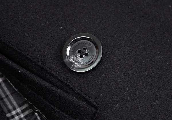 バーバリー ブラックレーベルBURBERRY BACK ABE 裏チェックウールナポレオンコート 黒L K-102073_013