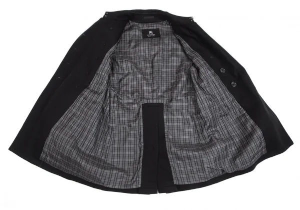 バーバリー ブラックレーベルBURBERRY BACK ABE 裏チェックウールナポレオンコート 黒L K-102073_014