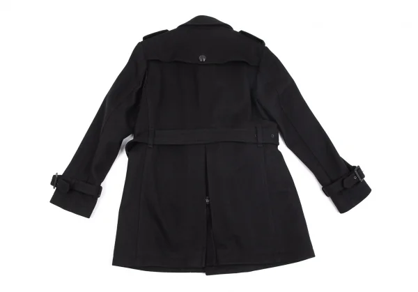 バーバリー ブラックレーベルBURBERRY BACK ABE 裏チェックウールナポレオンコート 黒L K-102073_015