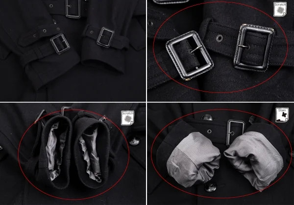 バーバリー ブラックレーベルBURBERRY BACK ABE 裏チェックウールナポレオンコート 黒L K-102073_006