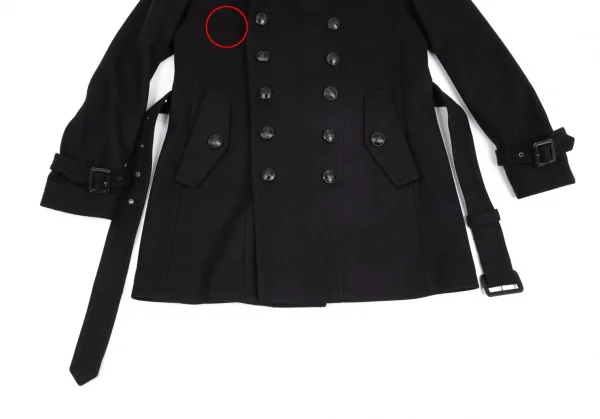 バーバリー ブラックレーベルBURBERRY BACK ABE 裏チェックウールナポレオンコート 黒L K-102073_008