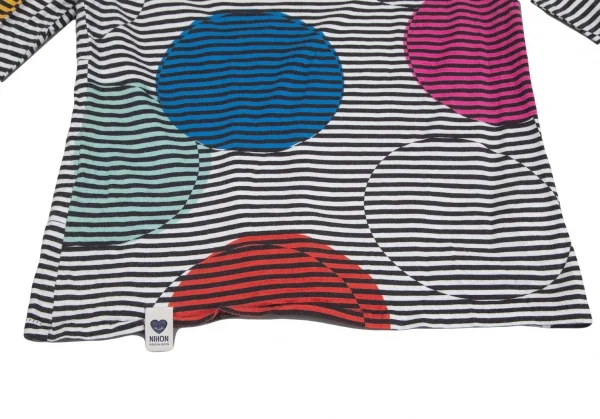 ポールスミス Paul Smith マルチドットプリントボーダーカットソー 白黒マルチM K-102077_011