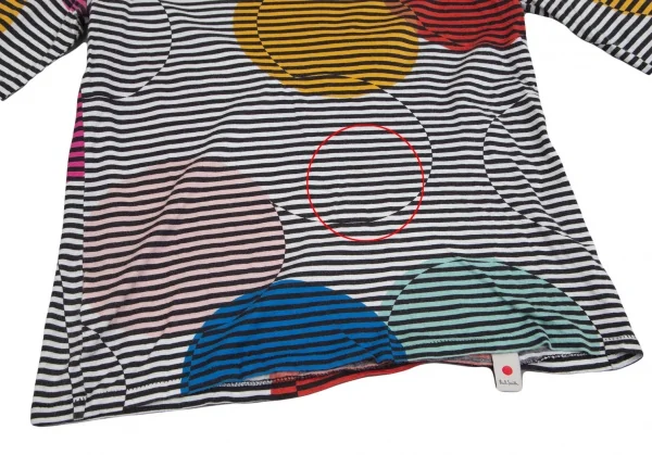 ポールスミス Paul Smith マルチドットプリントボーダーカットソー 白黒マルチM K-102077_006