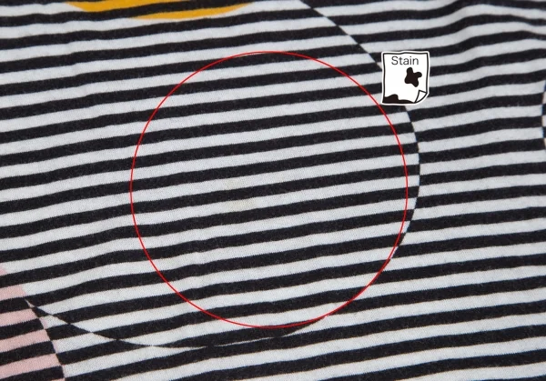 ポールスミス Paul Smith マルチドットプリントボーダーカットソー 白黒マルチM K-102077_007