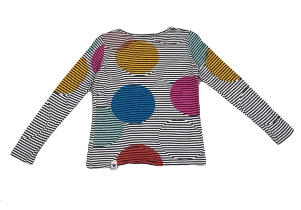 ポールスミス Paul Smith マルチドットプリントボーダーカットソー 白黒マルチM K-102077_009