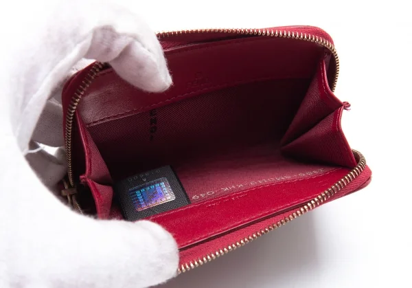 フェンディFENDI ズッカ柄チェーンコインケース 赤茶 K-102092_007