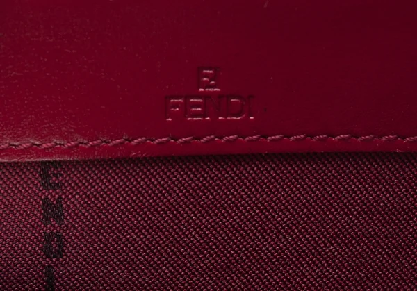 フェンディFENDI ズッカ柄チェーンコインケース 赤茶 K-102092_009
