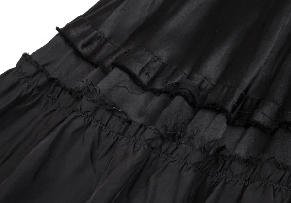 トリココムデギャルソンtricot COMME des GARCONS製品染めレーヨンサテン裾裁ち切り貼り付けノースリーブワンピース 黒M K-102122_007