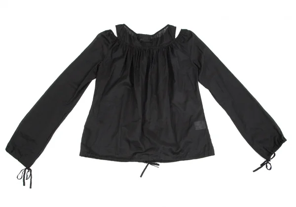 ジャンポールゴルチエJPG フロントリボン絞りデザインオフショルダーシースルートップス 黒40 K-102143_012