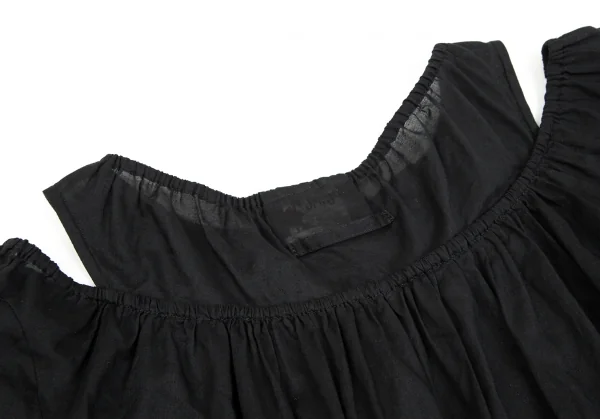 ジャンポールゴルチエJPG フロントリボン絞りデザインオフショルダーシースルートップス 黒40 K-102143_013