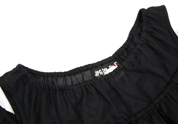 ジャンポールゴルチエJPG フロントリボン絞りデザインオフショルダーシースルートップス 黒40 K-102143_004