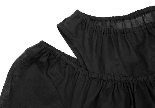 ジャンポールゴルチエJPG フロントリボン絞りデザインオフショルダーシースルートップス 黒40 K-102143_005