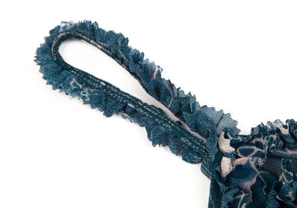 ジャンポールゴルチエJean Paul GAULTIER フラワーフリルパワーネットキャミソール 青白40 K-102144_004