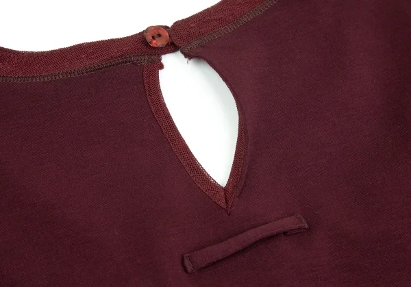 ジャンポールゴルチエJean Paul GAULTIER ランダム刺繍フリルストレッチカットソー ワインレッド40 K-102145_012