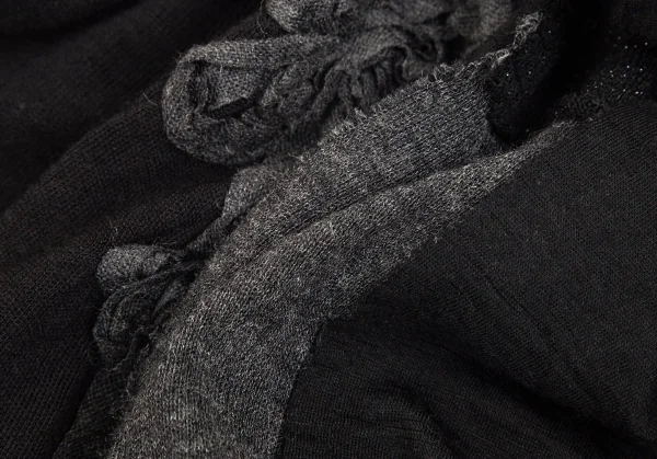 トリココムデギャルソンtricot COMME des GARCONS ウールシワ加工パッチワークTシャツ 黒S位 K-102163_010